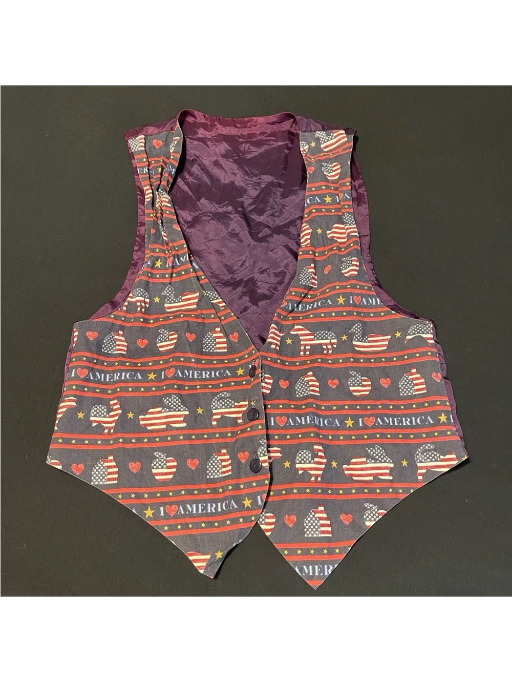 Grandmacore Patriotic July 4th Vest Womens L Americana